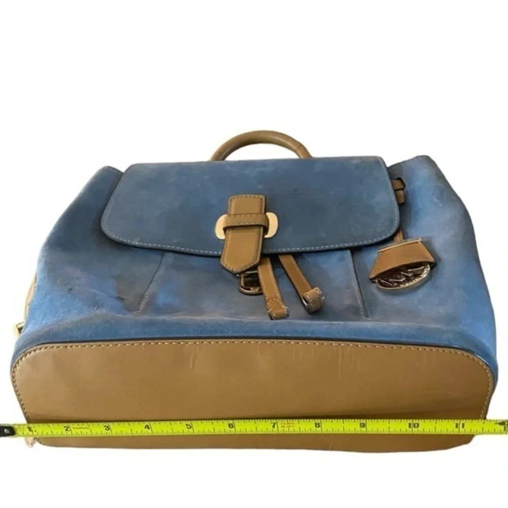 Blue Suede Leather Michael Kors Backpack